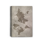 World Map on Concrete Wall - Spiral Notebook Ruled Line
