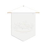 Man Kunto Mawla Fa Hadha 'Aliyyun (as) Mawla Beige - Polyester Twill Pennant 18x21in - Shia Islamic, Imam Ali (as), Ahlulbayt, Eid Ghadir