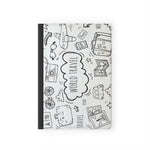 Travel The World Doodles - Premium Black Passport Cover Faux Leather, Travel Accessories