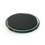 Assalamo 'Alaika Yabnal Hassan (as) Al Muntadhar Ya Sahebuz Zamaan (atfs) - Green and Gold Marble Round Magnet - Shia Islamic Gifts