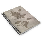 World Map on Concrete Wall - Spiral Notebook Ruled Line