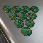 Assalamo 'Alaika Yabnal Hassan (as) Al Muntadhar Ya Sahebuz Zamaan (atfs) - Green and Gold Marble Round Magnet - Shia Islamic Gifts