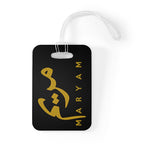 Maryam Arabic Name - Luggage Tag Black and Gold