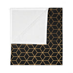 Golden Squares - Baby Swaddle Blanket Black