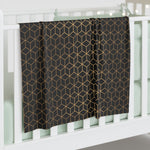 Golden Squares - Baby Swaddle Blanket Black