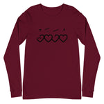 Muhammad (saw) Heart Shape Black - Long Sleeve Shirt MEN