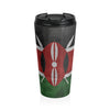 Kenyan Flag Stainless Steel Travel Mug 15oz Black with Plastic lid - Teacher gift, Mothers Day, Fathers Day, Birthday Gift, Africa