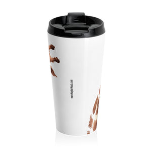 Cute Girafes Stainless Steel Travel Mug 15oz Black with Plastic lid - Teacher gift, Mothers Day, Fathers Day, Birthday Gift