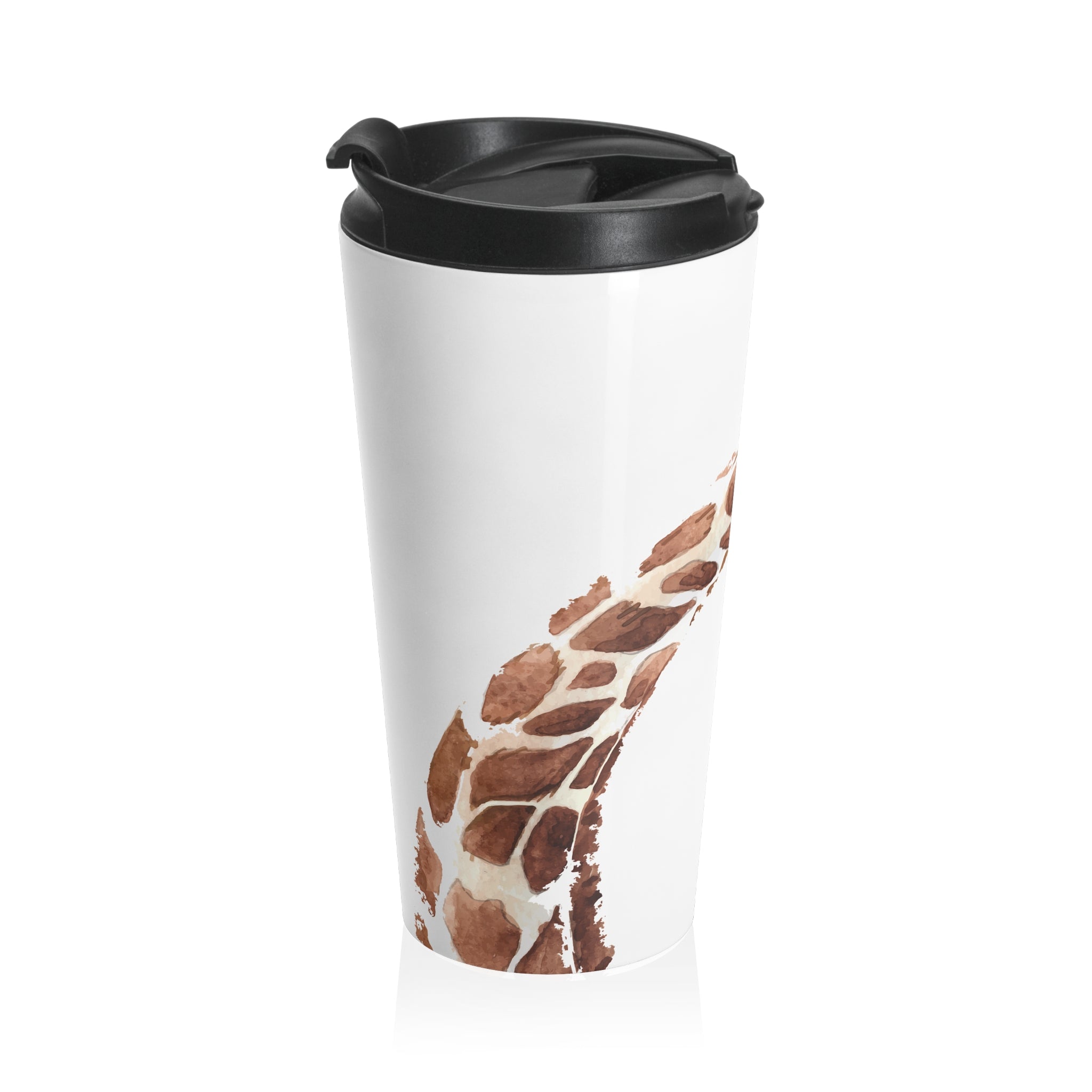 Cute Girafes Stainless Steel Travel Mug 15oz Black with Plastic lid - Teacher gift, Mothers Day, Fathers Day, Birthday Gift