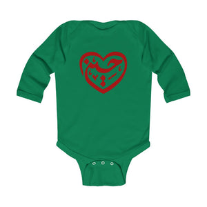 Ya Hussain (as) - Beautiful Heart Shape - Infant Long Sleeve Bodysuit