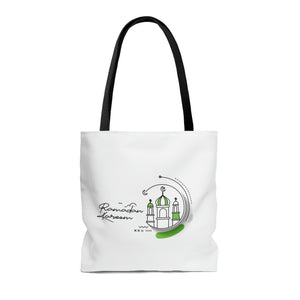 Ramadan Mubarak Tote Bag White Green - Islamic bag, Eid gift, Mosque bag, Prayer bag, Holy month