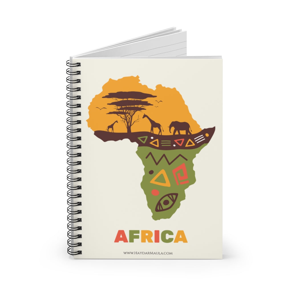 Africa Yellow Green - Spiral Notebook 6x8in - Ruled Line, Shopping list, School notes or Poems, Cute Gift idea