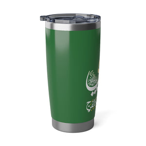 Ya Mahdi (atfs) Allahumma 'Ajjil - Tumbler Mug Silver and Green 20oZ - Shia Islamic, Karbala, Ashura, Muharram, Azadari, Arbaeen