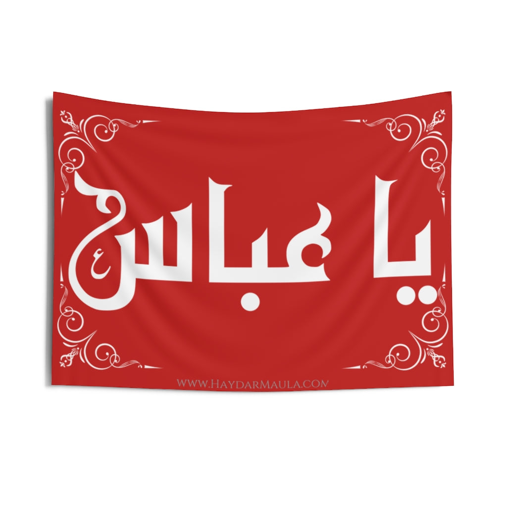 Ya Abbas (as) - Flag/Wall Tapestry Red