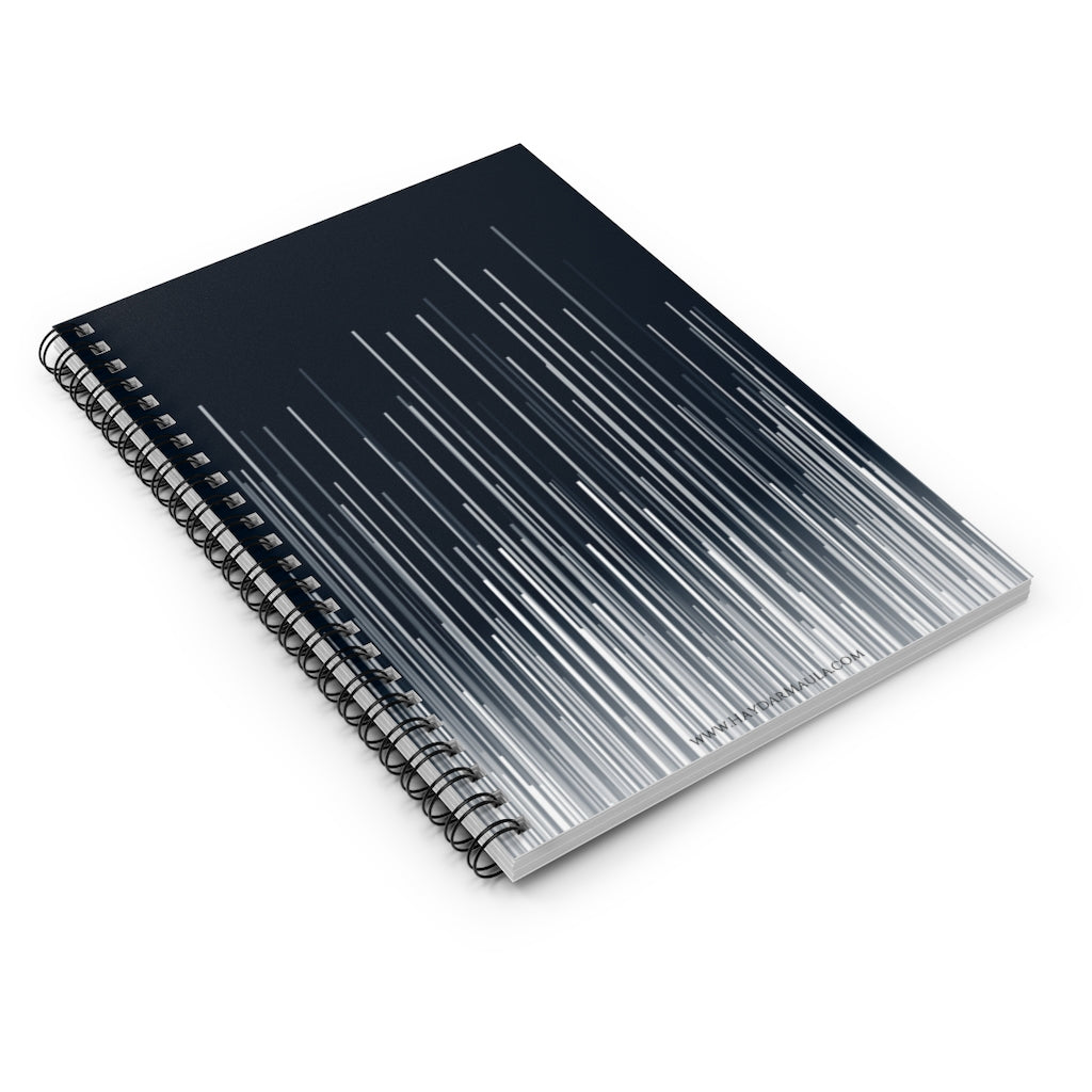 Dynamic Blue White Lines - Spiral Notebook Ruled Line