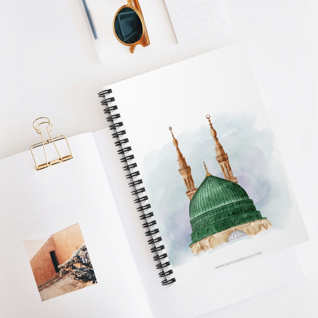 Holy Prophet's Mosque Watercolor - Cute Spiral Notebook Ruled Line