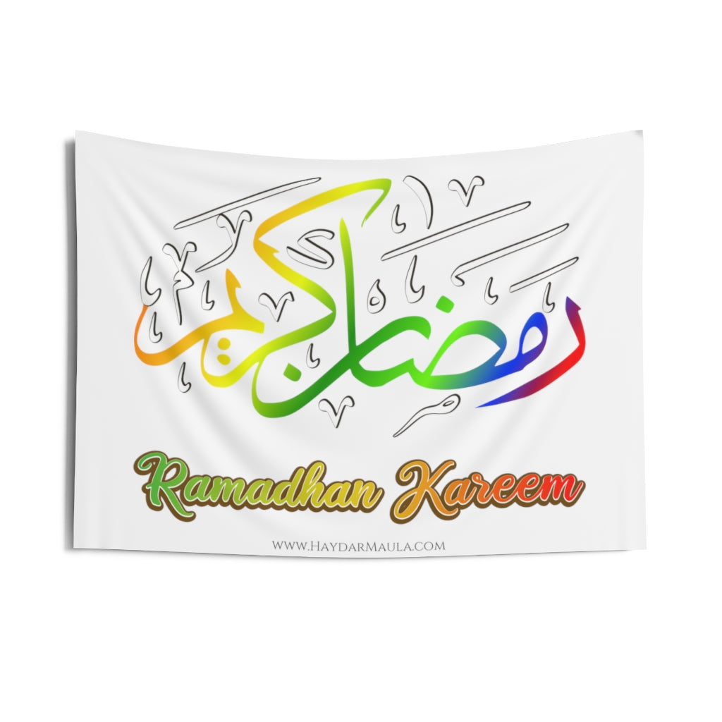 Ramadhan Kareem Rainbow Effect - Wall Tapestry, Indoor Outdoor Islamic Flag, Banner, Eid Mubarak, Holy Month