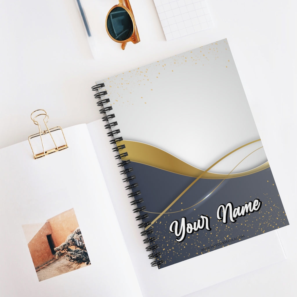 English or Arabic Personalized Spiral Notebook - Ruled Line - Add Your Name or Logo