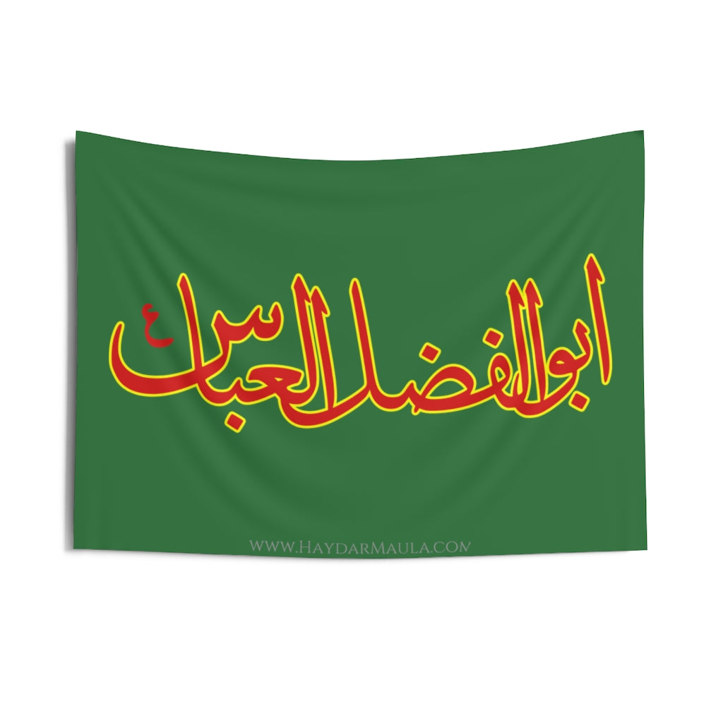 Ya Abul Fadhlil Abbas (as) - Famous Green Flag/Wall Tapestry