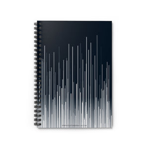 Dynamic Blue White Lines - Spiral Notebook Ruled Line