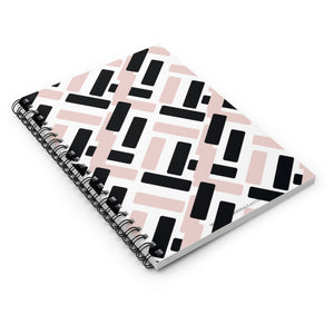 Pink and Black mosaic - Spiral Notebook Ruled Line