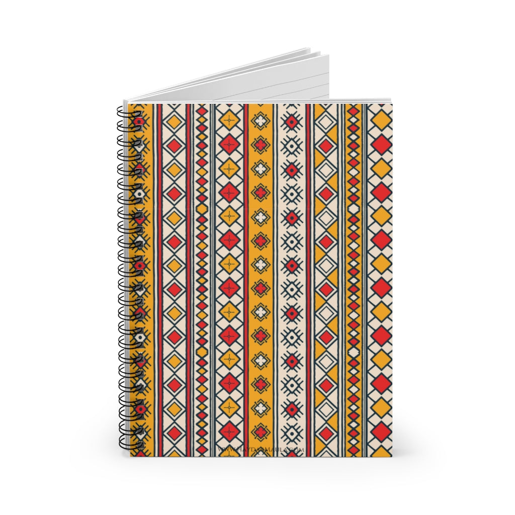 Hand drawn Ethnical African Seamless Pattern - Spiral Notebook Ruled Line