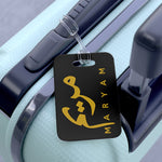 Maryam Arabic Name - Luggage Tag Black and Gold