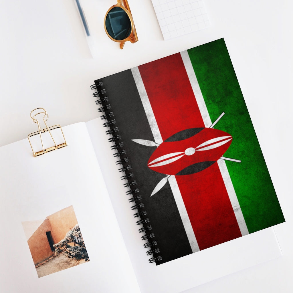Kenyan Flag - Spiral Notebook Ruled Line