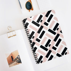 Pink and Black mosaic - Spiral Notebook Ruled Line