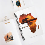 Africa with Animals Sunset - Spiral Notebook Ruled Line