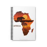 Africa with Animals Sunset - Spiral Notebook Ruled Line