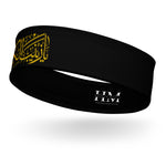 Ya Zainab Kubra (as) Black Yellow - Headband Soft and Stretchy, Karbala, Ashura, Arbaeen, Shia Islamic