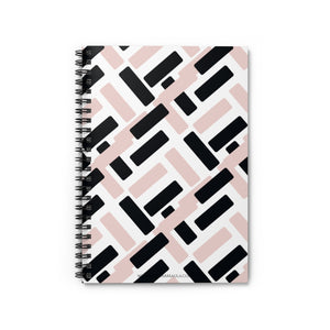 Pink and Black mosaic - Spiral Notebook Ruled Line