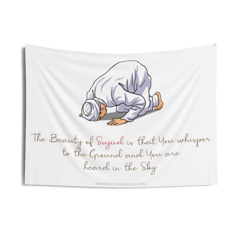 The Beauty Of Sujud - Islamic Flag Banner Wall Tapestry, Arabic, Muslim, Eid Mubarak Gift, Prostration, Mosque, Namaz, Prayer, Salaat