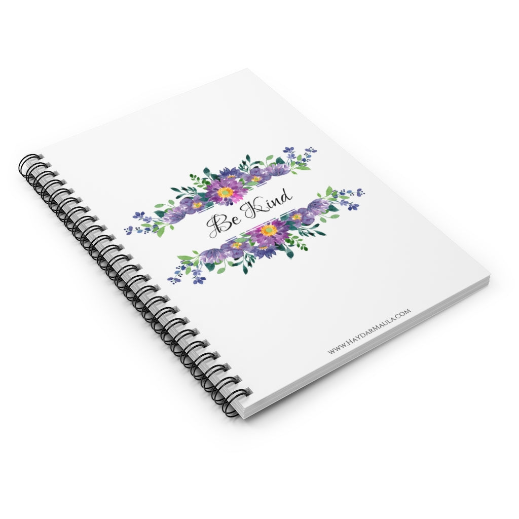 Be Kind With Flowers - Spiral Notebook Ruled Line