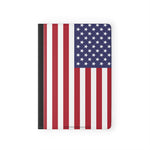 American Flag USA - Premium Black Passport Cover Faux Leather, Travel Accessories