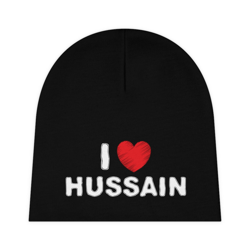 I Love Hussain (as) Black - Baby Beanie