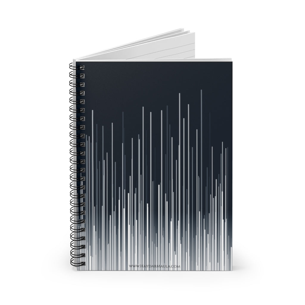 Dynamic Blue White Lines - Spiral Notebook Ruled Line