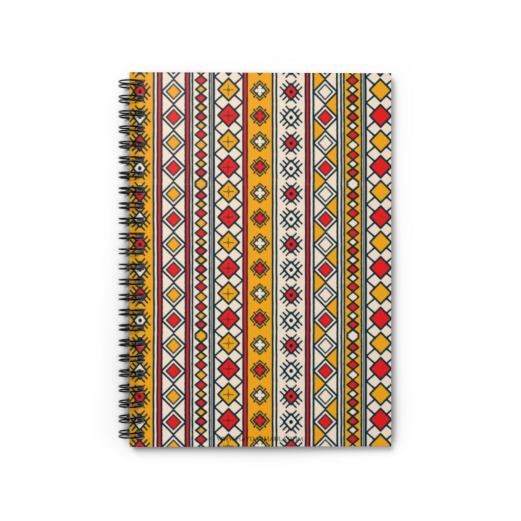 Hand drawn Ethnical African Seamless Pattern - Spiral Notebook Ruled Line