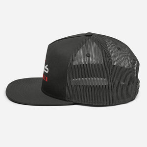 Karbala With Flag - 3D Embroidered Mesh Hat Dark Gray Color