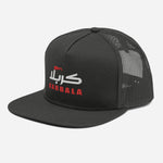 Karbala With Flag - 3D Embroidered Mesh Hat Dark Gray Color, Azadari, Karbala, Muharram, Shia Islamic design