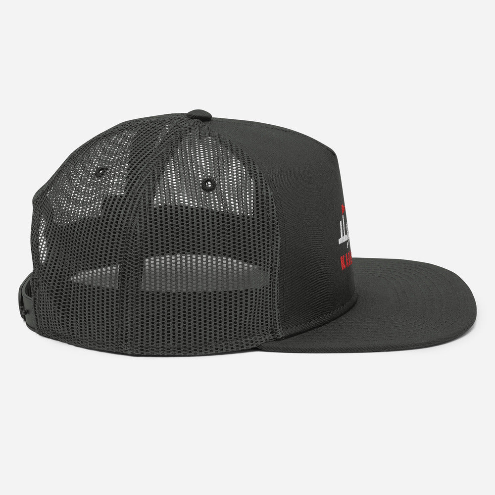 Karbala With Flag - 3D Embroidered Mesh Hat Dark Gray Color, Azadari, Karbala, Muharram, Shia Islamic design