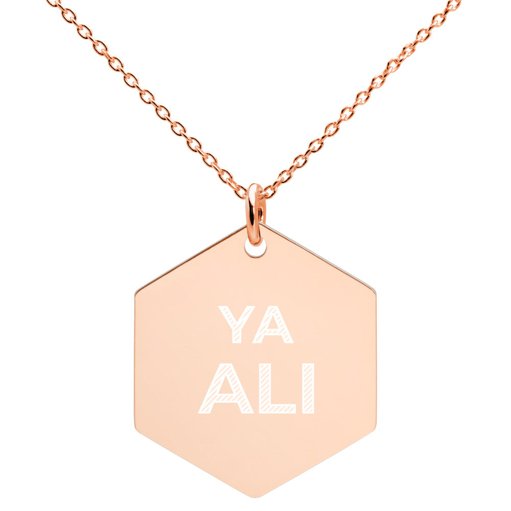 Ya Ali (as) - Engraved Hexagon Necklace - FREE Shipping