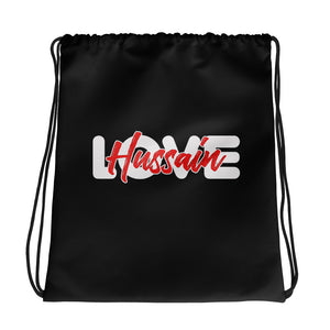 Love Hussain (as) - Drawstring Bag Black