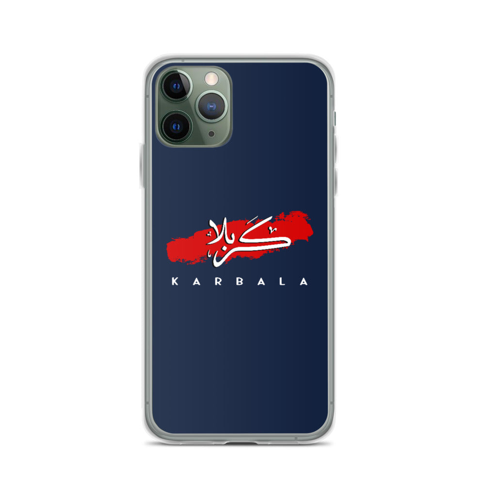 Karbala Arabic Calligraphy - iPhone Case Navy Blue