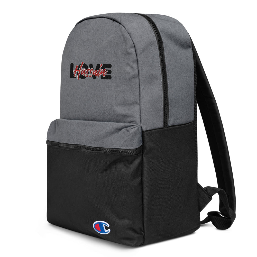 Love Hussain (as) - Embroidered CHAMPION Backpack Gray