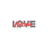 Love Hussain (as) Gray Red - Bubble-Free Vinyl Stickers