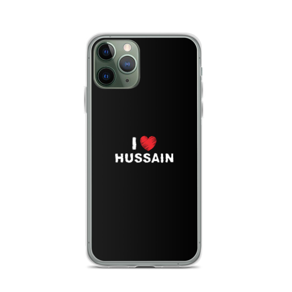 I Love Hussain (as) - iPhone Case Black