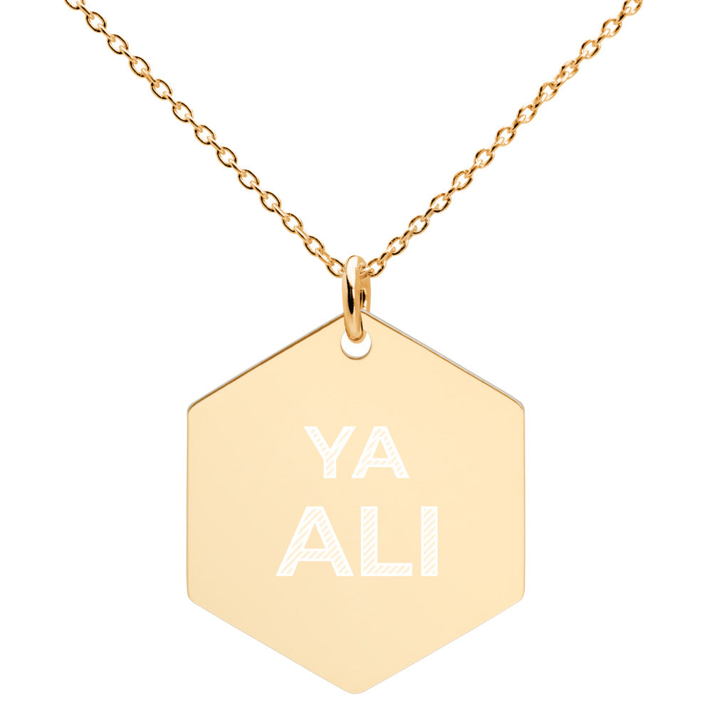 Ya Ali (as) - Engraved Hexagon Necklace - FREE Shipping