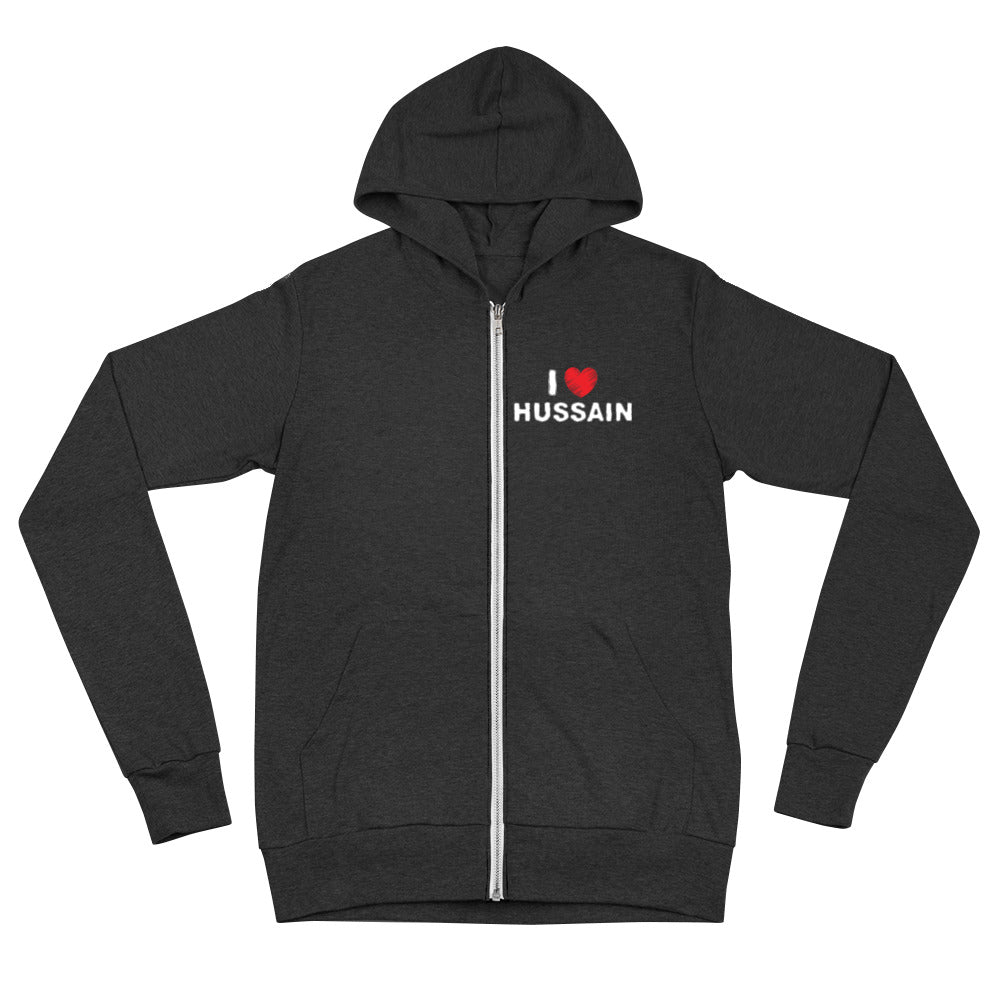 I Love Hussain (as) - Zip Hoodie WOMEN Black